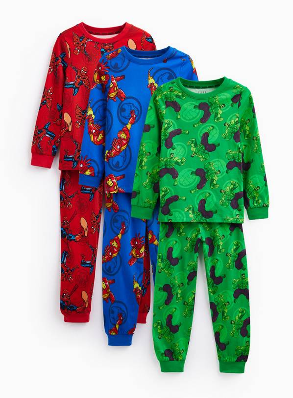 Marvel Superheroes Pyjama Top & Bottom Set 3-Pack 2-3 years